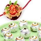 Stuffed Kajoo Laddoos with FREE Rakhi and Tilak
