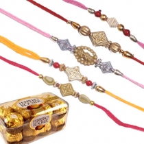 Ferrero Rocher with Exclusive Rakhis,Rakhi with Chocolates, Buy Rakhi, Send Rakhi to India, Rakhi Gifts, Rakhis Online