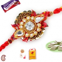 Crystal and Pearl Thread Rakhi,Mauli Rakhi, Buy Rakhi, Send Rakhi to India, Rakhi Gifts, Rakhis Online