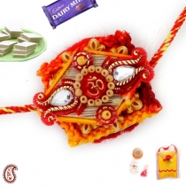 Traditionally Handcrafted OM Rakhi,Zardosi Rakhi, Buy Rakhi, Send Rakhi to India, Rakhi Gifts, Rakhis Online