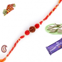 Natural Single Rudraksh Handcrafted Rakhi,Rakhi Threads, Buy Rakhi, Send Rakhi to India, Rakhi Gifts, Rakhis Online