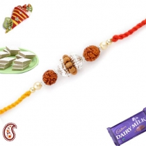 Sandalwood and Natural Rudraksh Rakhi,Rakhi Threads, Buy Rakhi, Send Rakhi to India, Rakhi Gifts, Rakhis Online