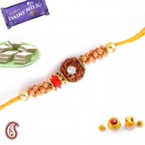 Handicrafted Rakhi Made using Natural Rurdraksh,Fancy Rakhis, Buy Rakhi, Send Rakhi to India, Rakhi Gifts, Rakhis Online