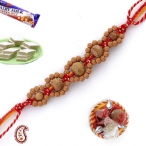 Ethnic Rakhi with Handcrafted Sandalwood Beads,Rakhi Threads, Buy Rakhi, Send Rakhi to India, Rakhi Gifts, Rakhis Online