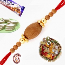Auspicious Natural Sandalwood Rakhi,Rakhi Threads, Buy Rakhi, Send Rakhi to India, Rakhi Gifts, Rakhis Online