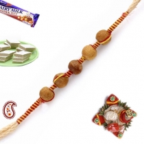 Handspun Rakhi with Sandalwood Beads,Rakhi Threads, Buy Rakhi, Send Rakhi to India, Rakhi Gifts, Rakhis Online
