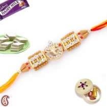 Premium Lord GANESH Rakhi with American Diamonds,Diamond Rakhi, Buy Rakhi, Send Rakhi to India, Rakhi Gifts, Rakhis Online