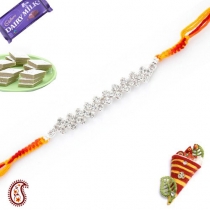 Delicate American Diamond Rakhi,Diamond Rakhi, Buy Rakhi, Send Rakhi to India, Rakhi Gifts, Rakhis Online