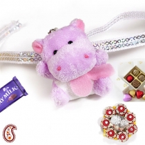 Exclusive Cudly Toy Hippo Rakhi,Rakhi for Kids, Buy Rakhi, Send Rakhi to India, Rakhi Gifts, Rakhis Online