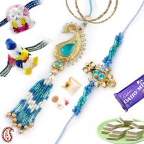 Paisley Design Family Rakhi Set,Family Rakhi Set, Buy Rakhi, Send Rakhi to India, Rakhi Gifts, Rakhis Online
