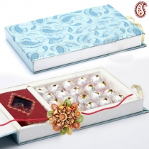 Premium Rakhi Gift Box with Kaju Laddoos,Rakhi Sweets, Buy Rakhi, Send Rakhi to India, Rakhi Gifts, Rakhis Online