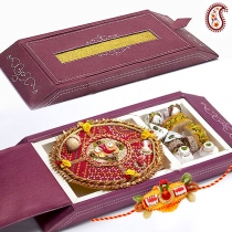 Premium Rakhi Thali Gift Box with Assorted Kaju Pista Sweets,Rakhi Sweets, Buy Rakhi, Send Rakhi to India, Rakhi Gifts, Rakhis Online