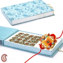 Premium Rakhi Gift Box with Kajoo Khajoor Cutlets,Rakhi Sweets, Buy Rakhi, Send Rakhi to India, Rakhi Gifts, Rakhis Online