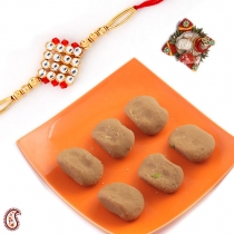 Mathura Peda with FREE Rakhi and Tilak,Rakhi Sweets, Buy Rakhi, Send Rakhi to India, Rakhi Gifts, Rakhis Online