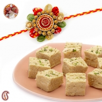 Soan Papdi with FREE Rakhi and Tilak,Rakhi Sweets, Buy Rakhi, Send Rakhi to India, Rakhi Gifts, Rakhis Online