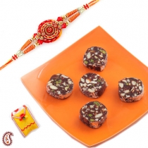 Sugar Free Anjeer Dryfruit Cutlets with FREE Rakhi and Tilak,Rakhi Sweets, Buy Rakhi, Send Rakhi to India, Rakhi Gifts, Rakhis Online