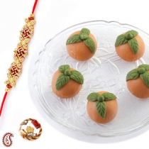 Stuffed Kajoo Orange with FREE Rakhi and Tilak,Rakhi Sweets, Buy Rakhi, Send Rakhi to India, Rakhi Gifts, Rakhis Online