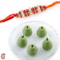 Stuffed Kajoo Pears with FREE Rakhi and Tilak,Rakhi Sweets, Buy Rakhi, Send Rakhi to India, Rakhi Gifts, Rakhis Online
