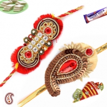 Set of 2 Handcrafted Premium Rakhis,Set of 2 - Rakhis, Buy Rakhi, Send Rakhi to India, Rakhi Gifts, Rakhis Online