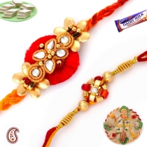 Set of 2 Handcrafted Premium Rakhis,Set of 2 - Rakhis, Buy Rakhi, Send Rakhi to India, Rakhi Gifts, Rakhis Online