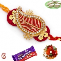 Paisley Design Zardosi Rakhi,Zardosi Rakhi, Buy Rakhi, Send Rakhi to India, Rakhi Gifts, Rakhis Online
