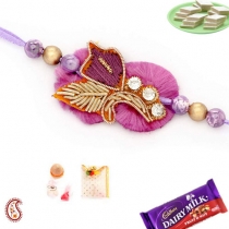 Zardosi N Resham Flower Rakhi,Zardosi Rakhi, Buy Rakhi, Send Rakhi to India, Rakhi Gifts, Rakhis Online