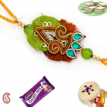 Antique Finish Zardosi Rakhi,Zardosi Rakhi, Buy Rakhi, Send Rakhi to India, Rakhi Gifts, Rakhis Online