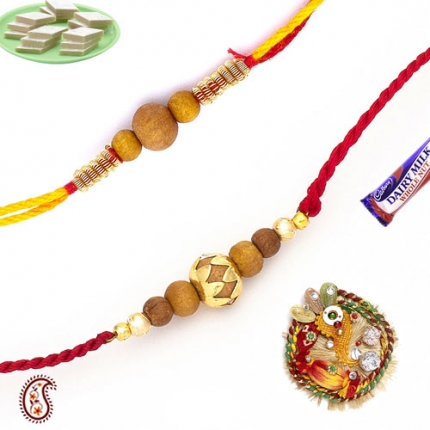 Set of 2 Handcrafted Premium Rakhis