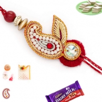 Paisley Design Zardosi Rakhi,Zardosi Rakhi, Buy Rakhi, Send Rakhi to India, Rakhi Gifts, Rakhis Online