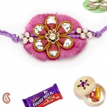 Resham Work Floral Zardosi Rakhi,Zardosi Rakhi, Buy Rakhi, Send Rakhi to India, Rakhi Gifts, Rakhis Online