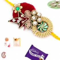 Zardosi and Polki Work Rakhi,Fancy Rakhis, Buy Rakhi, Send Rakhi to India, Rakhi Gifts, Rakhis Online