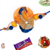 Peacock Zardosi Rakhi,Zardosi Rakhi, Buy Rakhi, Send Rakhi to India, Rakhi Gifts, Rakhis Online