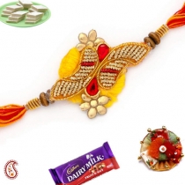 Ethnic Handcrafted Zardosi Rakhi,Zardosi Rakhi, Buy Rakhi, Send Rakhi to India, Rakhi Gifts, Rakhis Online