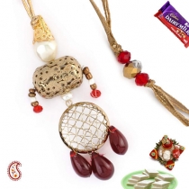 Antique Finish Bhaiya-Bhabhi Rakhi Pair,Bhaiya Bhabhi Rakhi, Buy Rakhi, Send Rakhi to India, Rakhi Gifts, Rakhis Online