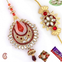 Traditional Style Bhaiya-Bhabhi Rakhi Pair,Bhaiya Bhabhi Rakhi, Buy Rakhi, Send Rakhi to India, Rakhi Gifts, Rakhis Online