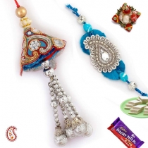Traditional Style Bhaiya-Bhabhi Rakhi Pair,Bhaiya Bhabhi Rakhi, Buy Rakhi, Send Rakhi to India, Rakhi Gifts, Rakhis Online