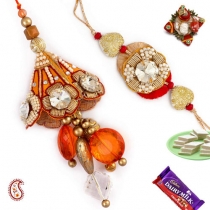 Heavy Crystal Bhaiya-Bhabhi Rakhi Pair,Bhaiya Bhabhi Rakhi, Buy Rakhi, Send Rakhi to India, Rakhi Gifts, Rakhis Online