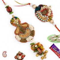 Antique Style Bhaiya-Bhabhi Rakhi Pair,Bhaiya Bhabhi Rakhi, Buy Rakhi, Send Rakhi to India, Rakhi Gifts, Rakhis Online