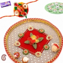 TISSUE Rakhi Thali with Sweets,Rakhi Thalis, Buy Rakhi, Send Rakhi to India, Rakhi Gifts, Rakhis Online