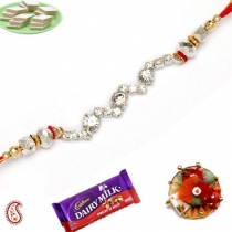 American Diamond Crystal Rakhi,Diamond Rakhi, Buy Rakhi, Send Rakhi to India, Rakhi Gifts, Rakhis Online