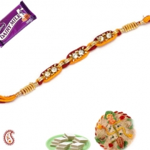 Zardosi Rakhi with American Diamonds,Diamond Rakhi, Buy Rakhi, Send Rakhi to India, Rakhi Gifts, Rakhis Online
