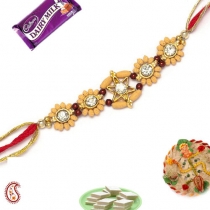Handcrafted American Diamond Rakhi,Diamond Rakhi, Buy Rakhi, Send Rakhi to India, Rakhi Gifts, Rakhis Online