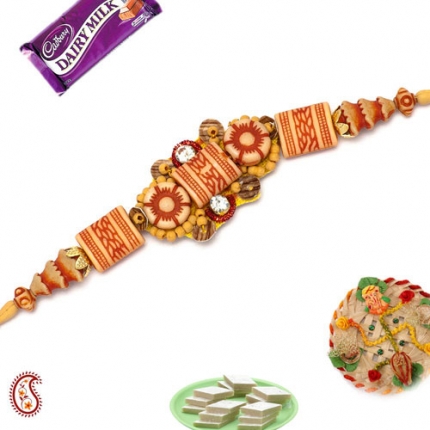 CZ Rakhi with Circular Beads