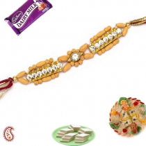 Handcrafted American Diamond Rakhi,Diamond Rakhi, Buy Rakhi, Send Rakhi to India, Rakhi Gifts, Rakhis Online