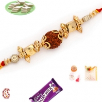 Golden Beads Rudraksh Rakhi,Rakhi Threads, Buy Rakhi, Send Rakhi to India, Rakhi Gifts, Rakhis Online