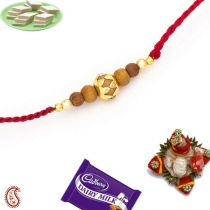 Thread Rakhi with Sandalwood Beads,Fancy Rakhis, Buy Rakhi, Send Rakhi to India, Rakhi Gifts, Rakhis Online