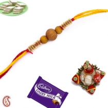 Zardosi Sandalwood Thread Rakhi,Fancy Rakhis, Buy Rakhi, Send Rakhi to India, Rakhi Gifts, Rakhis Online