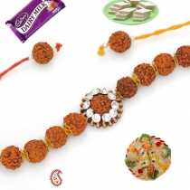 Natural Rudraksh Bracelet Rakhi,Bracelet Rakhi, Buy Rakhi, Send Rakhi to India, Rakhi Gifts, Rakhis Online