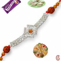 Rudraksh and OM Stud Rakhi,Bracelet Rakhi, Buy Rakhi, Send Rakhi to India, Rakhi Gifts, Rakhis Online