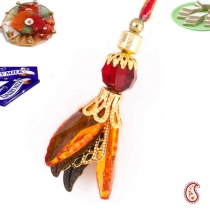 Cut Glass Leaf Design Lumba,Lumba Rakhi, Buy Rakhi, Send Rakhi to India, Rakhi Gifts, Rakhis Online